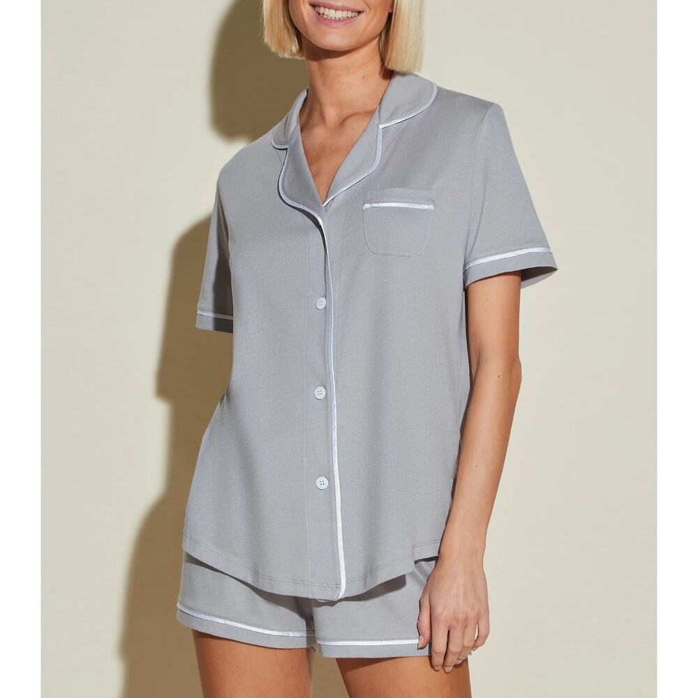 Cosabella Pajama Set Size Medium Gray Bella Short Sleeve Top & Boxers